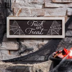 Home Decor Sales 18 Outlet π Trick-or-Treat Spider Web π§ Halloween Decoration Sign β